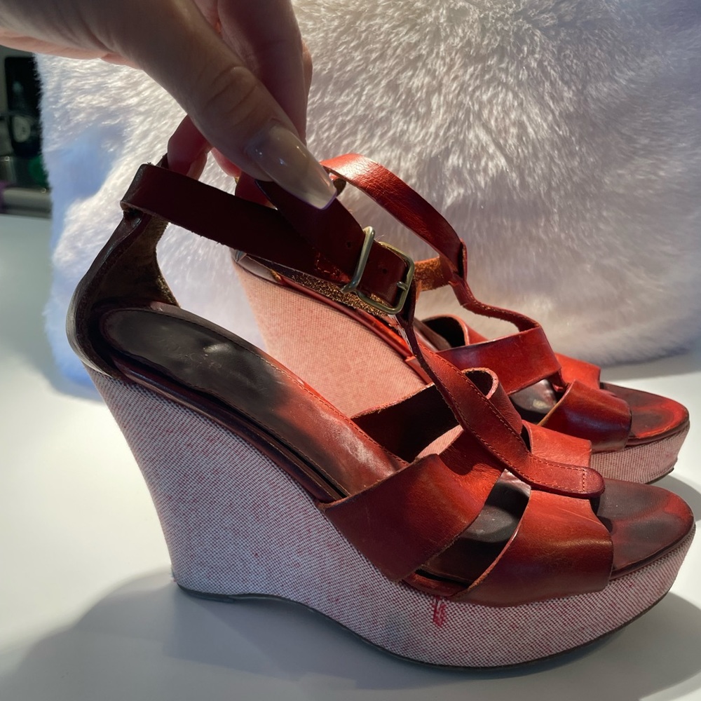 Red J.Crew Wedges. Size 7.5.
